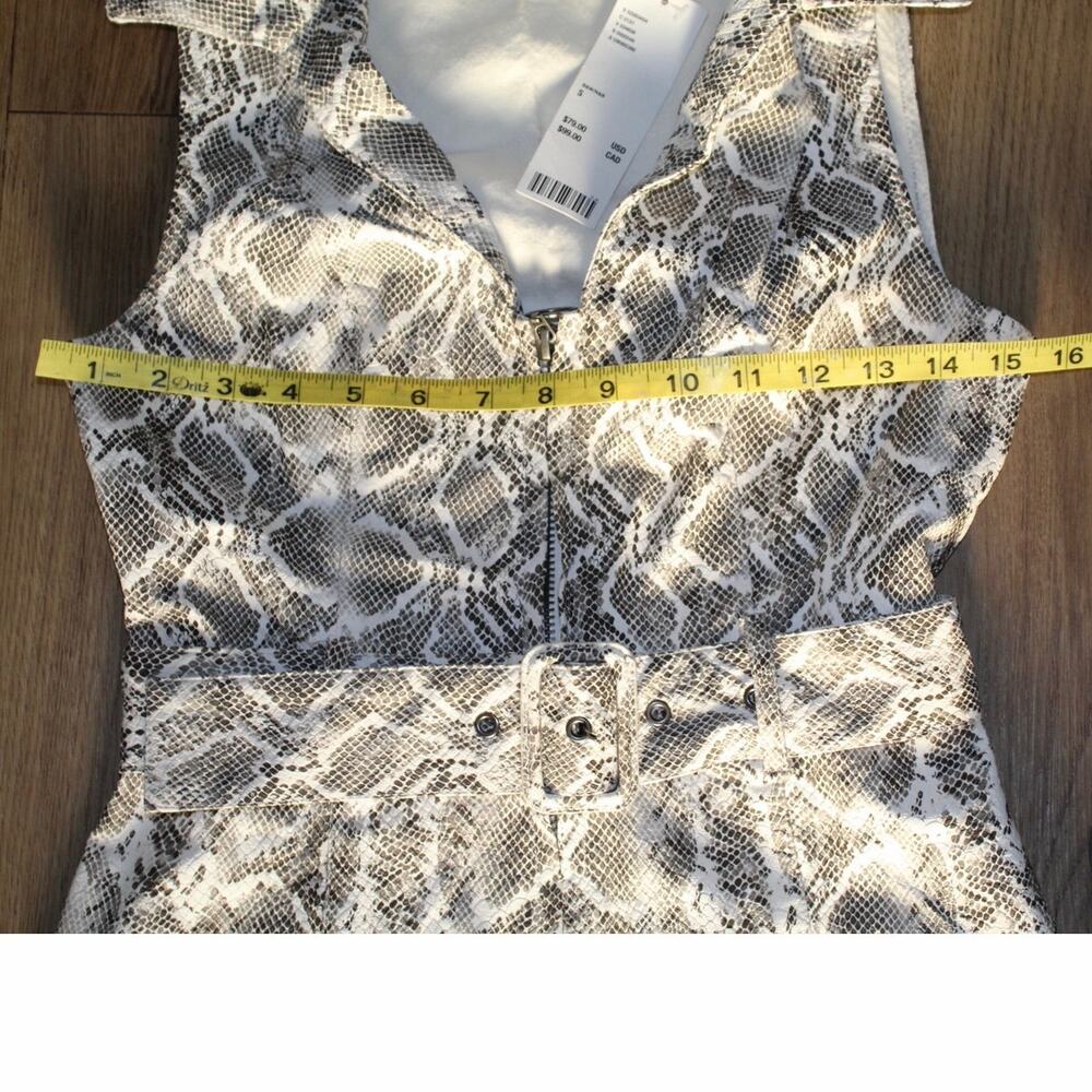 Urban Outfitters Viper Print Romper | Black & White | Vegan Leather  S | NWT | - Picture 7 of 8